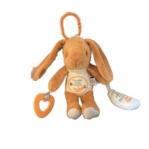 Bunny Lovey Plush Guess How Much I Love You Crinkle Rattle Teething Toy 9.5" New